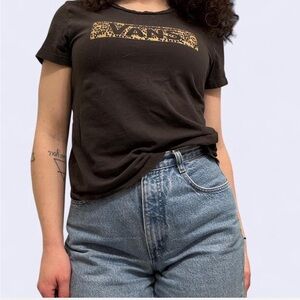 Modern Vans Leopard Print Box Logo Tee - Black Medium